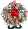Pre-Lit Christmas Wreath for Front Door with Lights (Red,Green,White) 4"D x 30"W x 30"H